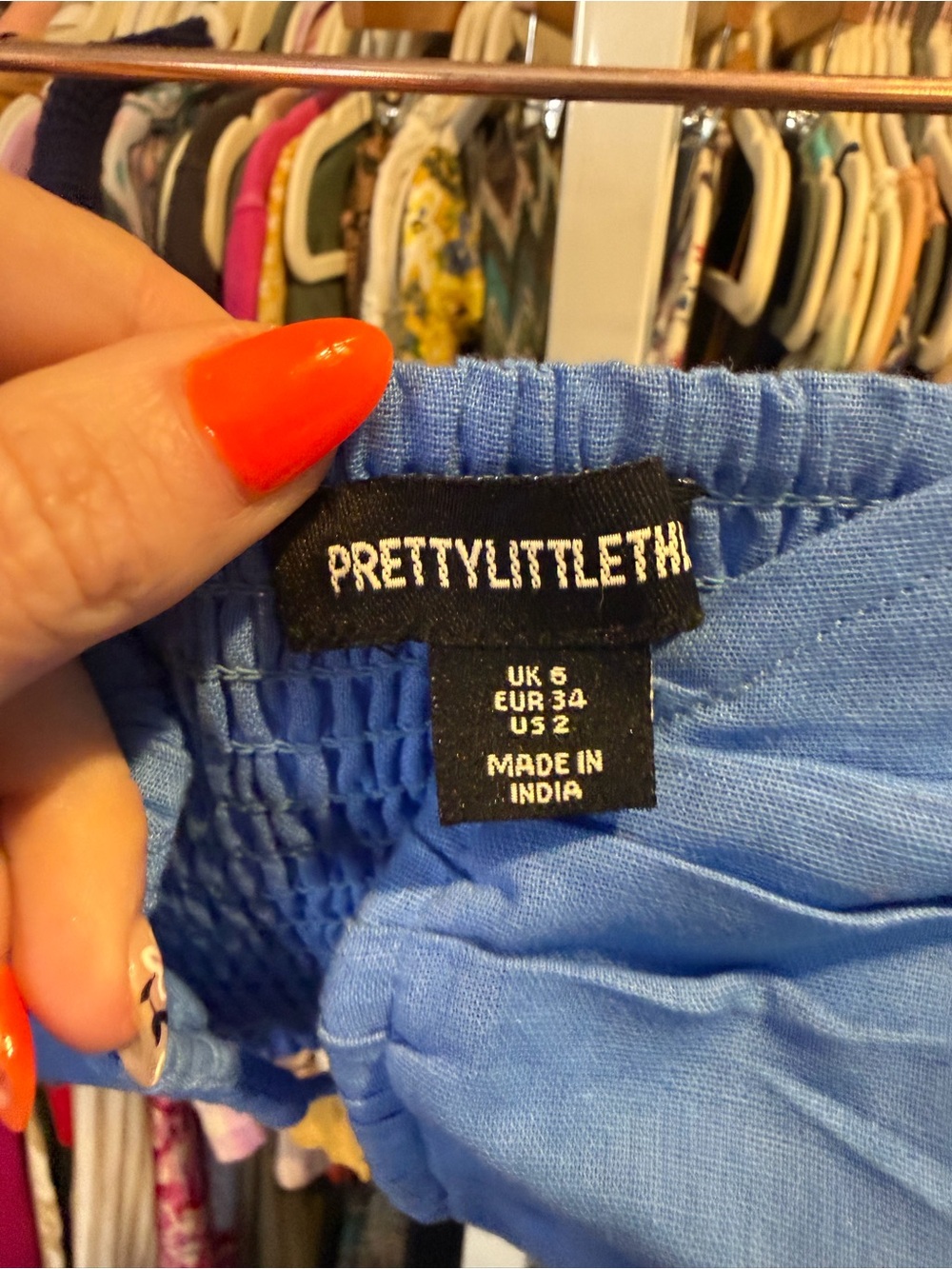 PrettyLittleThing Blue Bandeau Top & Maxi Skirt Set - Picture 7 of 9